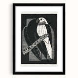 Modern Wall Art: Black & White Parakeet Illustration – Minimalist Bird Decor