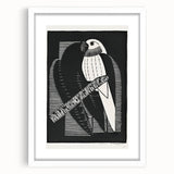Modern Wall Art: Black & White Parakeet Illustration – Minimalist Bird Decor