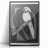 Modern Wall Art: Black & White Parakeet Illustration – Minimalist Bird Decor