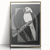 Modern Wall Art: Black & White Parakeet Illustration – Minimalist Bird Decor