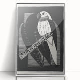 Modern Wall Art: Black & White Parakeet Illustration – Minimalist Bird Decor