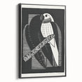 Modern Wall Art: Black & White Parakeet Illustration – Minimalist Bird Decor