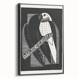 Modern Wall Art: Black & White Parakeet Illustration – Minimalist Bird Decor