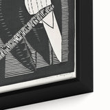 Modern Wall Art: Black & White Parakeet Illustration – Minimalist Bird Decor