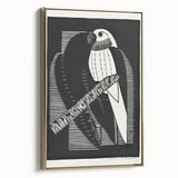 Modern Wall Art: Black & White Parakeet Illustration – Minimalist Bird Decor