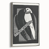 Modern Wall Art: Black & White Parakeet Illustration – Minimalist Bird Decor