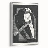 Modern Wall Art: Black & White Parakeet Illustration – Minimalist Bird Decor