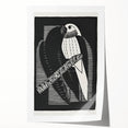Modern Wall Art: Black & White Parakeet Illustration – Minimalist Bird Decor