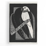 Modern Wall Art: Black & White Parakeet Illustration – Minimalist Bird Decor