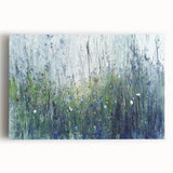 Abstract floral canvas art featuring vibrant colors and intricate patterns, displayed in a front view; ideal for modern home decor or artistic accent pieces.