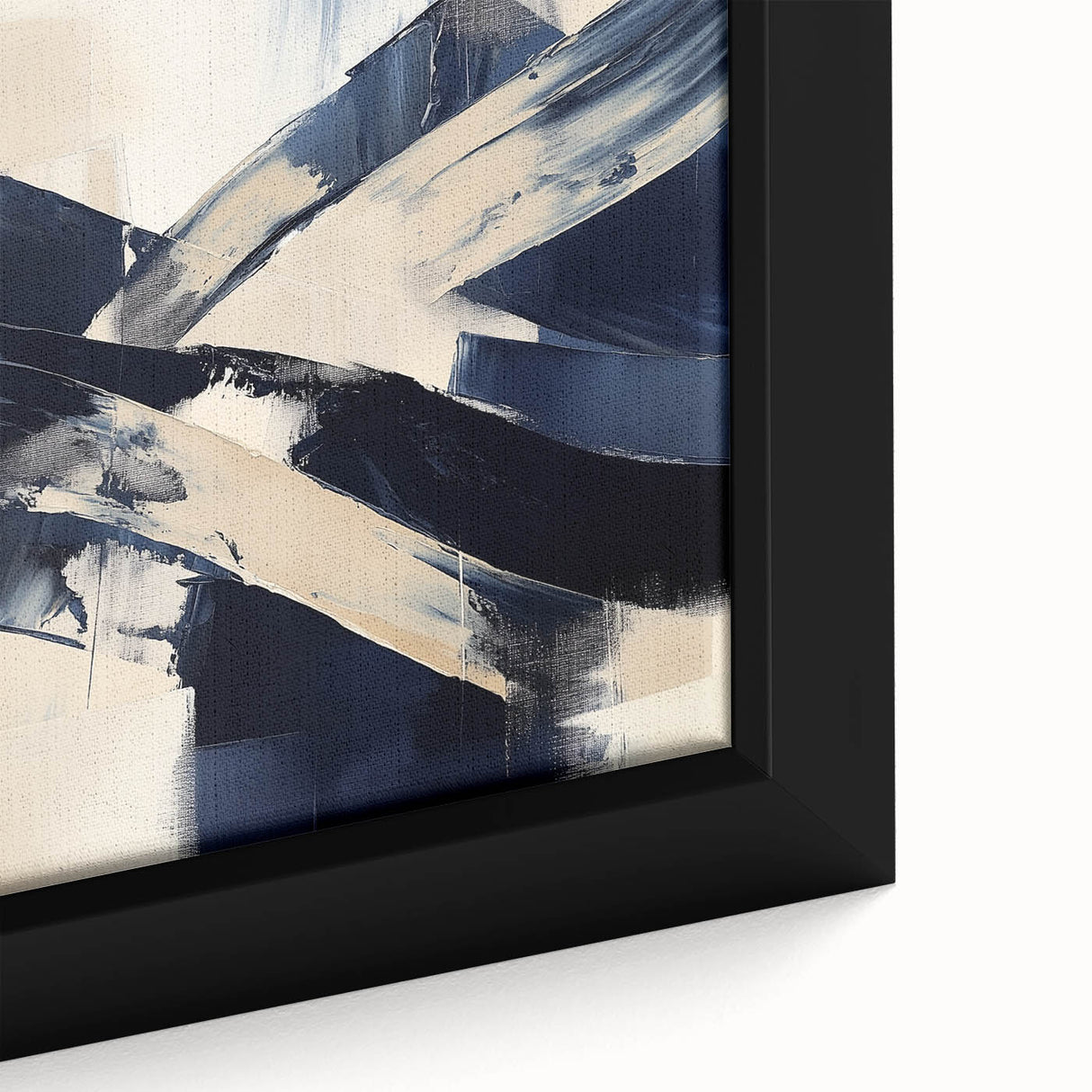 Contemporary Abstract Canvas – Navy Brushstroke Modern Wall Art