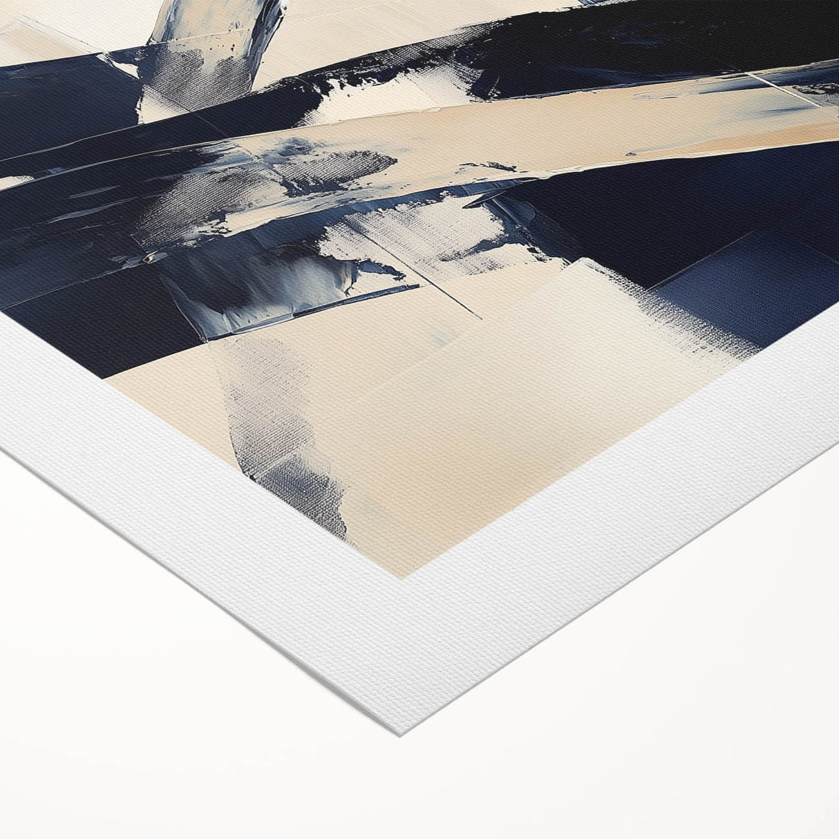 Contemporary Abstract Canvas – Navy Brushstroke Modern Wall Art