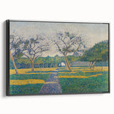 Pointillist Orchard Scene - Impressionist Wall Art Canvas Print