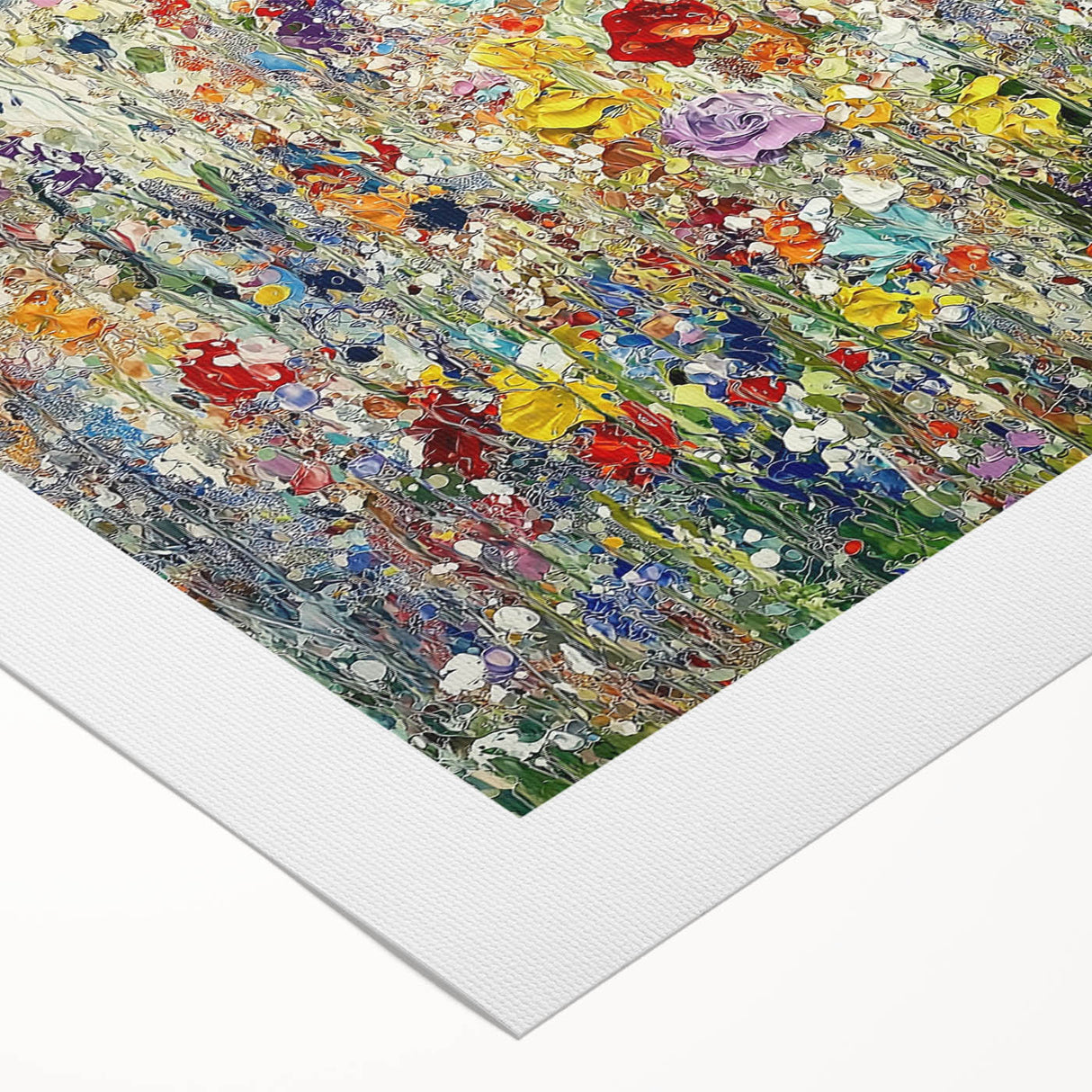 Abstract floral design on rolled canvas showcasing vibrant colors and intricate patterns, ideal for modern home decor, elegantly packaged in a protective tube.