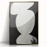 Abstract minimalist wall art in a sleek gold-acrylic frame, showcasing a contemporary design ideal for modern home decor. Perfect for adding elegance to any space, this piece features a harmonious blend of soft colors and geometric shapes.