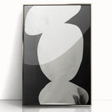 Framed acrylic minimalist wall art showcasing an abstract design in silver tones, perfect for modern decor. Ideal for enhancing contemporary living spaces.