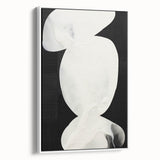 Framed minimalist wall art in abstract design, showcasing a clean white canvas with subtle texture, ideal for modern home decor and artistic interior styling.