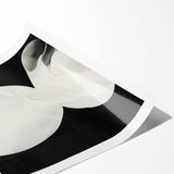 Abstract minimalist wall art print showcasing soft pastel colors and geometric shapes, elegantly rolled and packaged in a protective cardboard tube. Perfect for modern home decor.