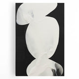 Abstract minimalist wall art on stretched canvas featuring soft pastel colors and geometric shapes, perfect for modern home decor and interior design aesthetics.