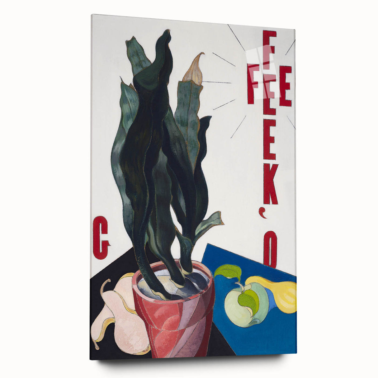 Modern Wall Art: Bold Still Life with Typography – Vibrant Contemporary Decor