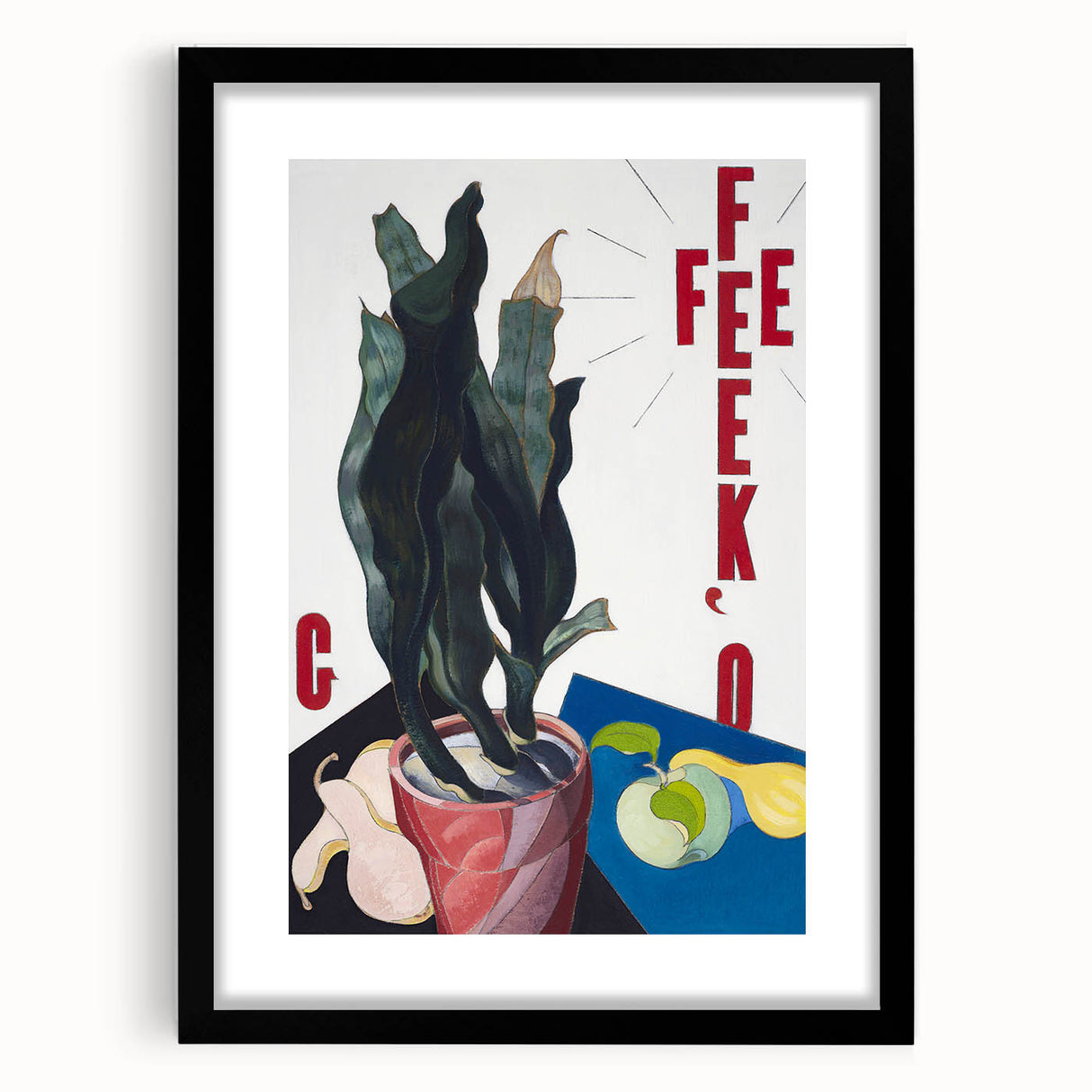 Modern Wall Art: Bold Still Life with Typography – Vibrant Contemporary Decor