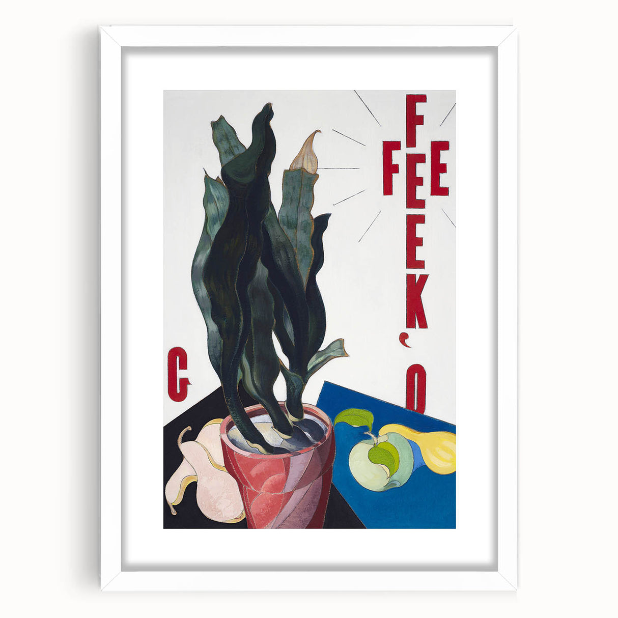 Modern Wall Art: Bold Still Life with Typography – Vibrant Contemporary Decor