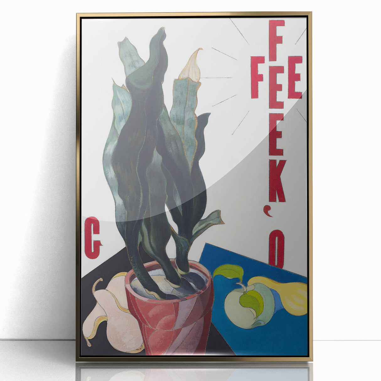 Modern Wall Art: Bold Still Life with Typography – Vibrant Contemporary Decor