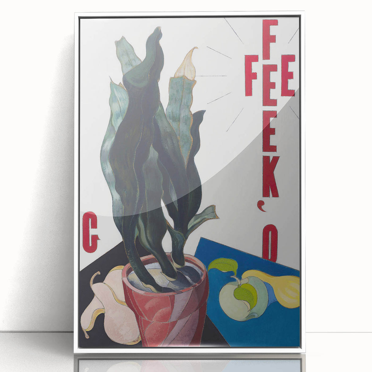 Modern Wall Art: Bold Still Life with Typography – Vibrant Contemporary Decor