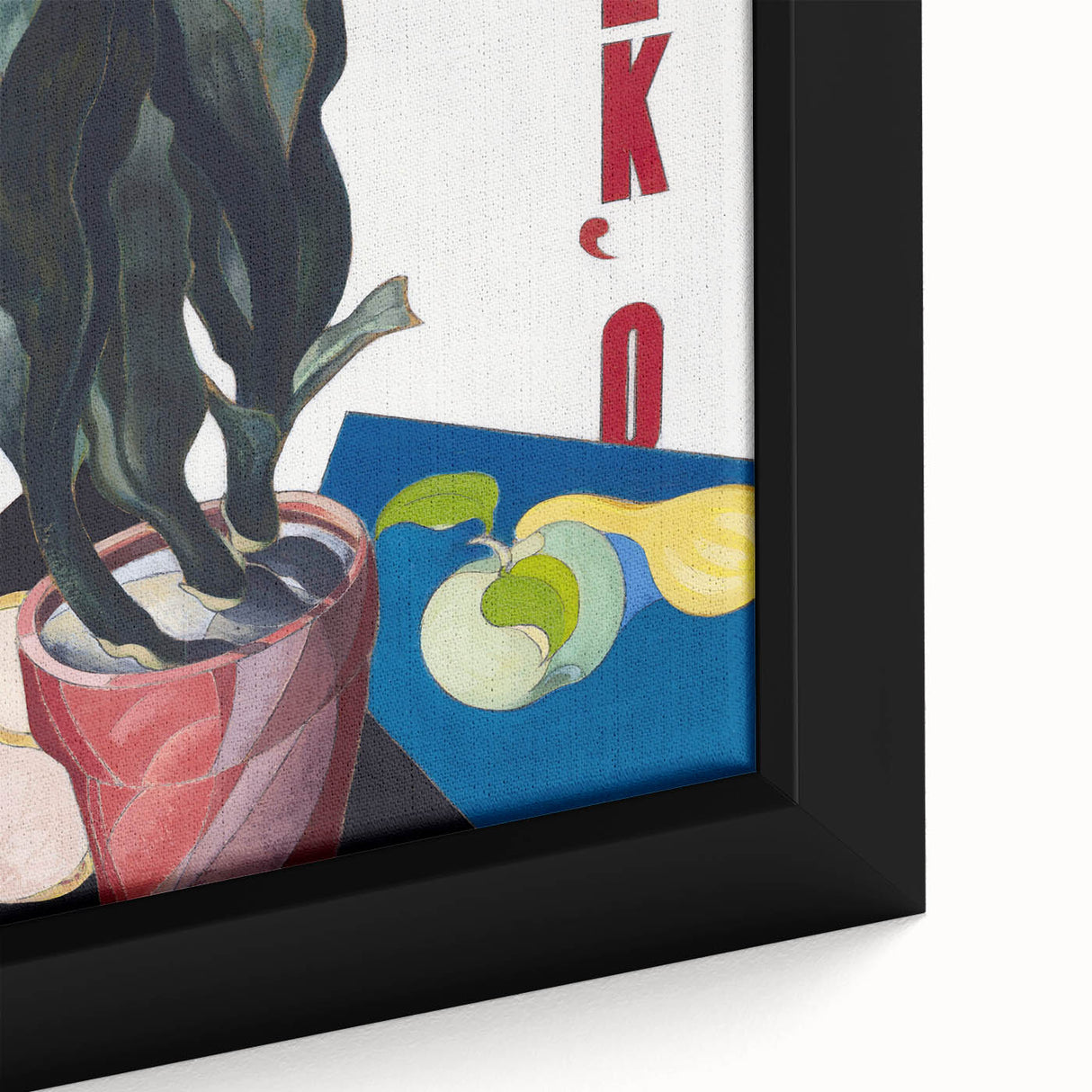 Modern Wall Art: Bold Still Life with Typography – Vibrant Contemporary Decor