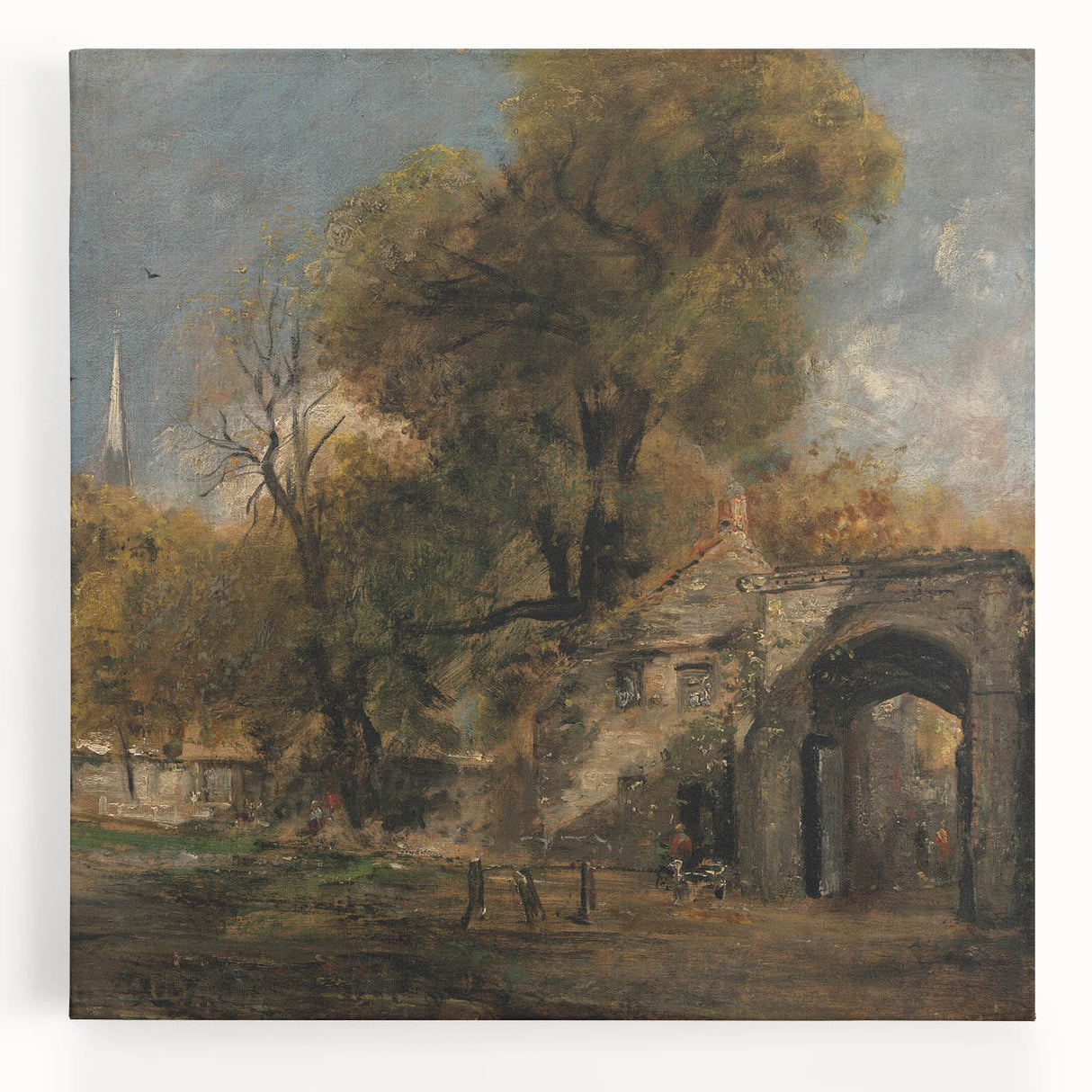Romanticism Art: Harnham Gate by John Constable - Scenic Canvas