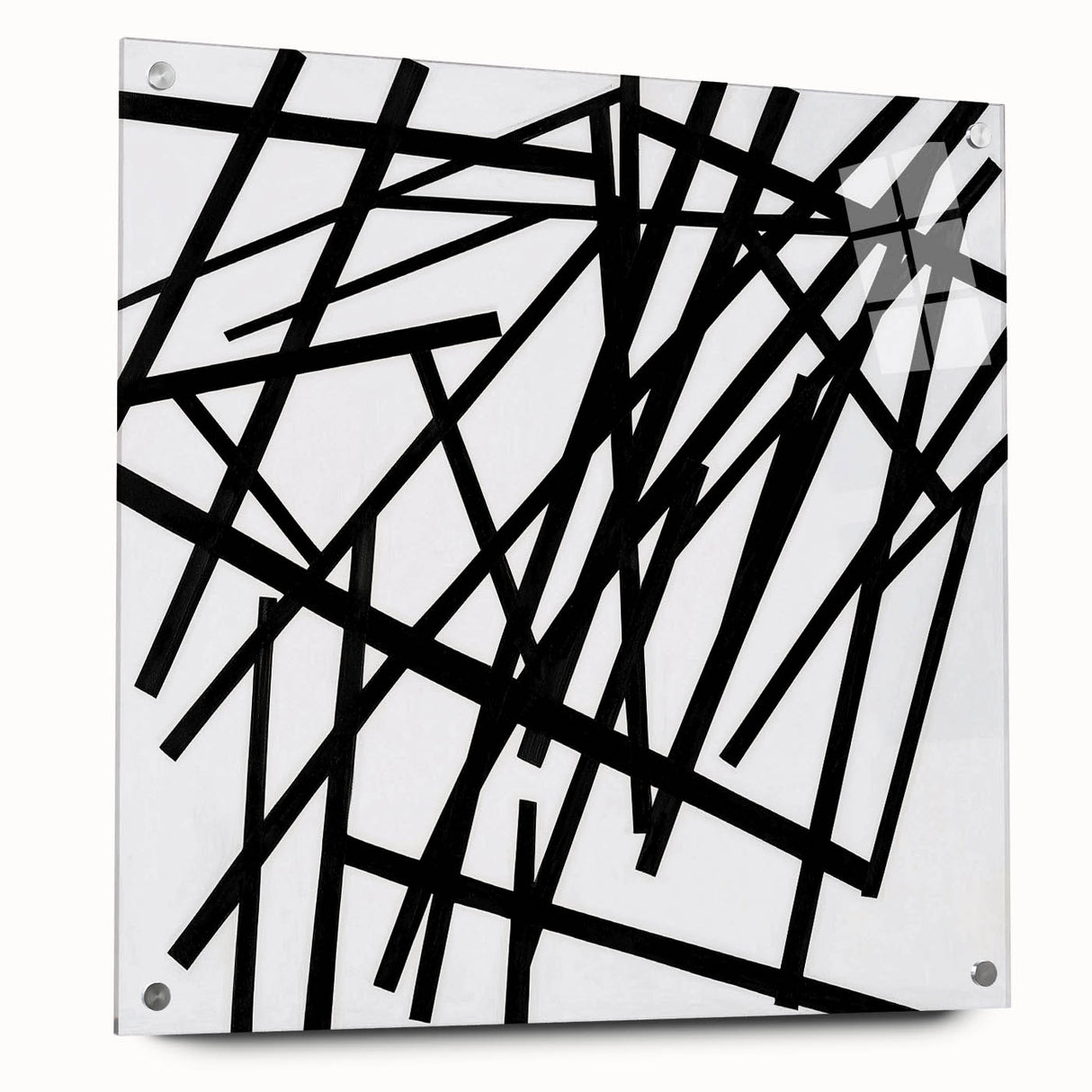 Modern Dining Room Art – Bold Geometric Black & White Print