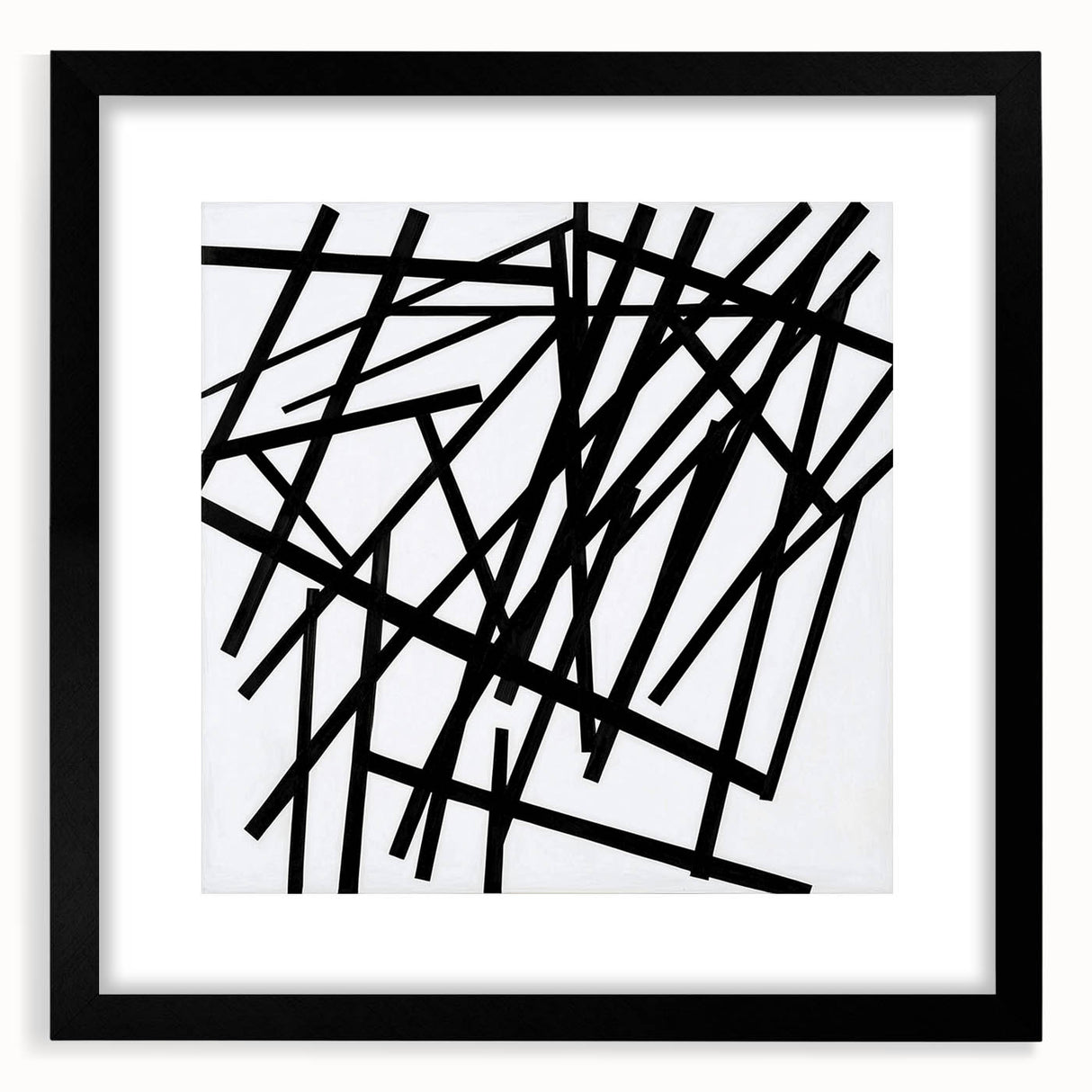 Modern Dining Room Art – Bold Geometric Black & White Print