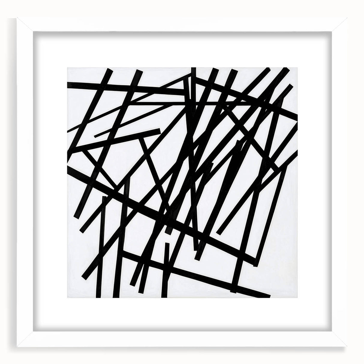 Modern Dining Room Art – Bold Geometric Black & White Print