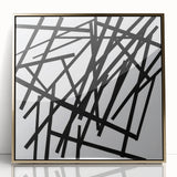 Modern Dining Room Art – Bold Geometric Black & White Print