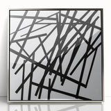 Modern Dining Room Art – Bold Geometric Black & White Print