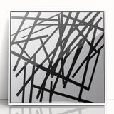 Modern Dining Room Art – Bold Geometric Black & White Print