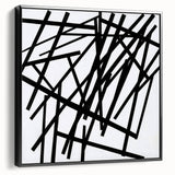 Modern Dining Room Art – Bold Geometric Black & White Print