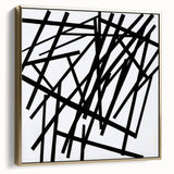 Modern Dining Room Art – Bold Geometric Black & White Print