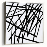 Modern Dining Room Art – Bold Geometric Black & White Print