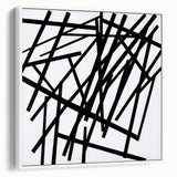 Modern Dining Room Art – Bold Geometric Black & White Print