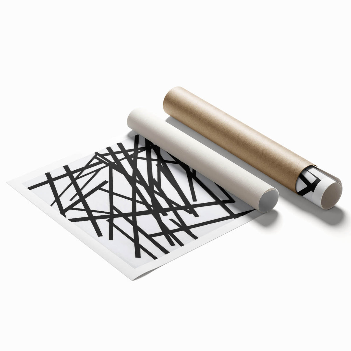 Modern Dining Room Art – Bold Geometric Black & White Print