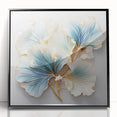 Luxury Blue & Gold Floral Wall Art - Modern Living Room Décor