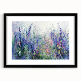 Elegant black frame showcasing an abstract floral design with a mat, perfect for modern home decor. This art piece adds a touch of sophistication to any space.