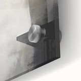 Close-up of abstract minimalist wall art design on acrylic glass, showcasing vibrant colors and smooth texture, ideal for modern decor and artistic displays.