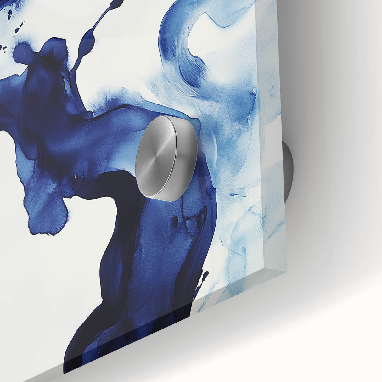 Minimalist Abstract Wall Art – Flowing Navy Ink Modern Canvas Print