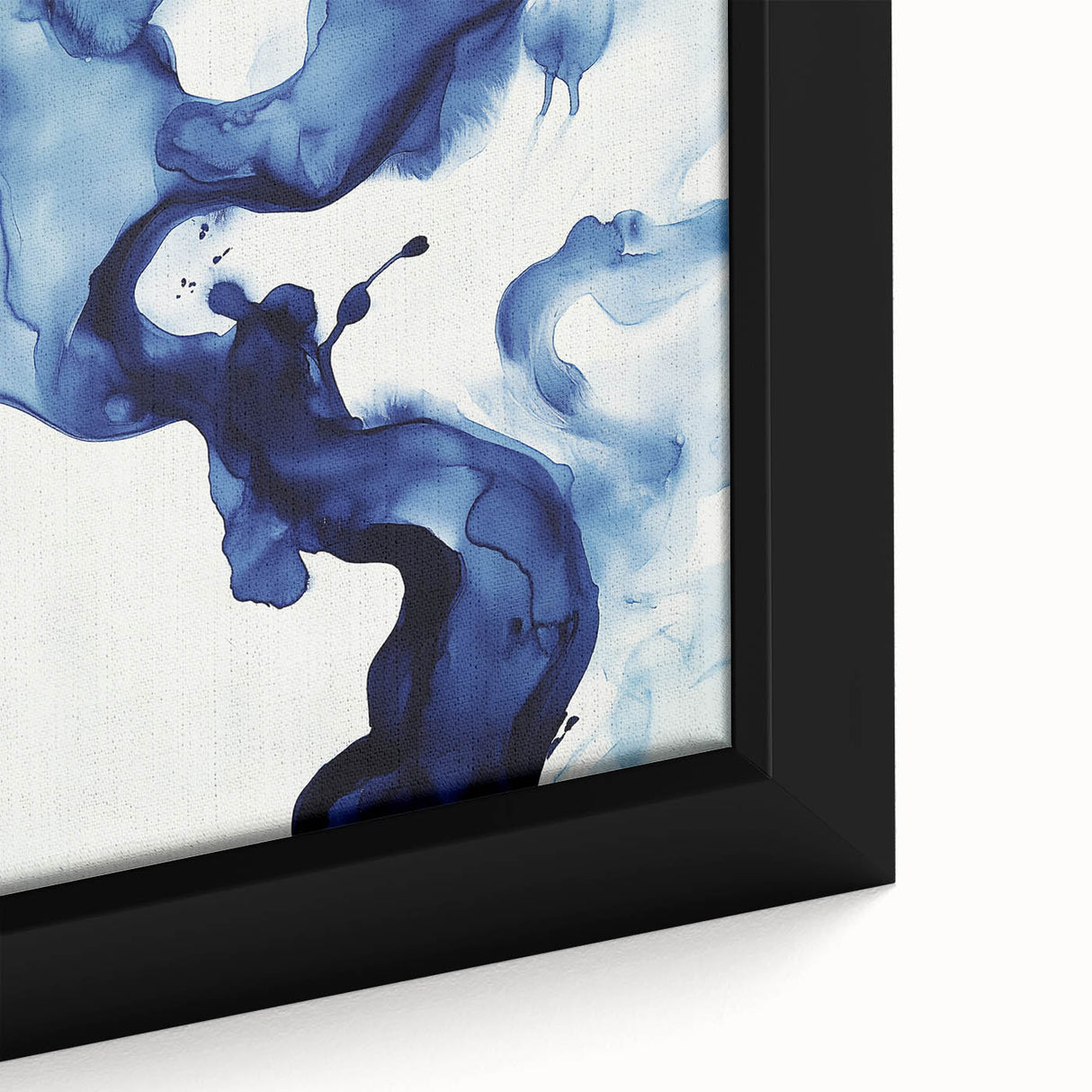 Minimalist Abstract Wall Art – Flowing Navy Ink Modern Canvas Print
