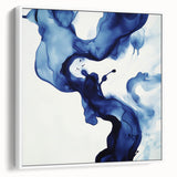 Minimalist Abstract Wall Art – Flowing Navy Ink Modern Canvas Print