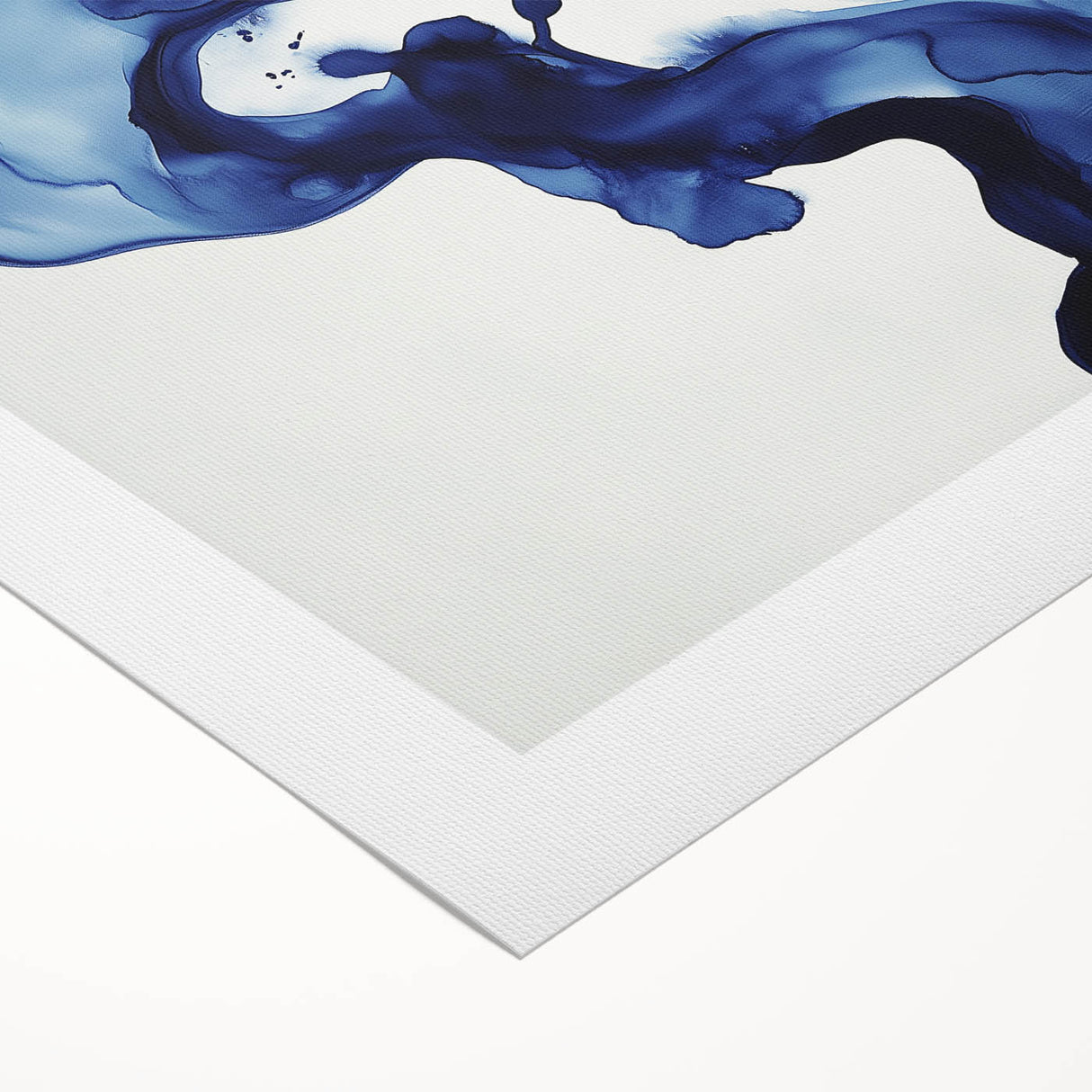 Minimalist Abstract Wall Art – Flowing Navy Ink Modern Canvas Print