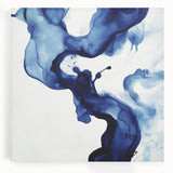 Minimalist Abstract Wall Art – Flowing Navy Ink Modern Canvas Print