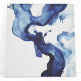 Minimalist Abstract Wall Art – Flowing Navy Ink Modern Canvas Print